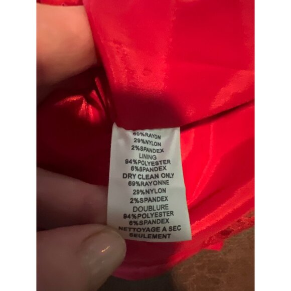 Trina Turk Red Lane V neckline bell sleeve sheath dress size XS - Picture 8 of 10